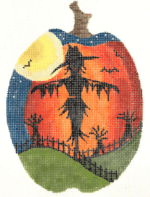 Kelly Clark Needlepoint - Scarecrow Silhouette Pumpkin